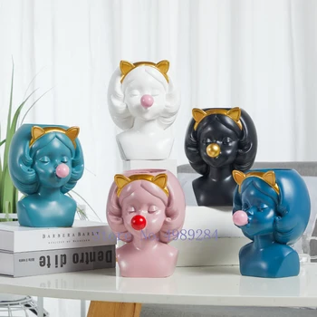 NORDIC CREATIVE RESIN VASE HUMAN HEAD VASE CUTE BUBBLE GUM GIRL HOME LIVING ROOM FLOWER ARRANGEMENT MODERN DECORATIVE ORNAMENTS
NORDIC CREATIVE RESIN VASE HUMAN HEAD VASE CUTE BUBBLE GUM GIRL HOME LIVING ROOM FLOWER ARRANGEMENT MODERN DECORATIVE ORNAMENTS