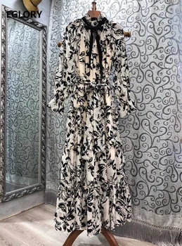 Top Quality New 2020 Autumn Winter Long Dress Women Bow Collar Exquisite Floral Print Belted Long Sleeve Casual Loose Maxi Dress
Top Quality New 2020 Autumn Winter Long Dress Women Bow Collar Exquisite Floral Print Belted Long Sleeve Casual Loose Maxi Dress