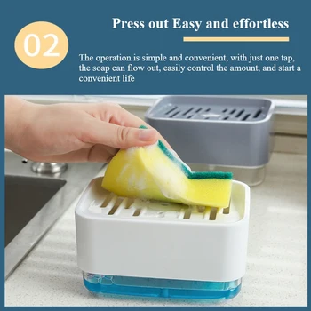 330ml Soap Pump Dispenser with Sponge Holder Cleaning Liquid Dispensers Container Manual Press Soap Organizer Box Kitchen Tools
330ml Soap Pump Dispenser with Sponge Holder Cleaning Liquid Dispensers Container Manual Press Soap Organizer Box Kitchen Tools