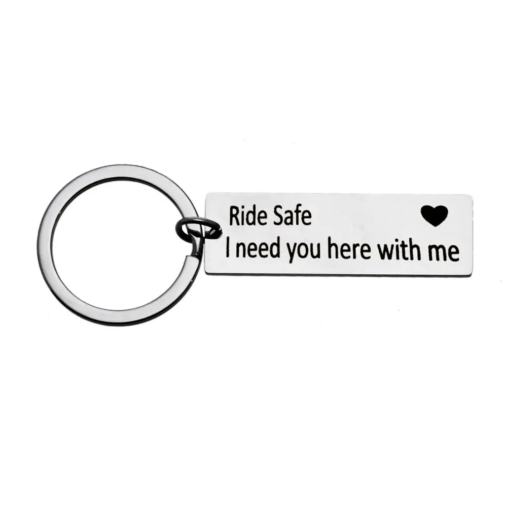 

12PC Ride Safe I Need You Here With Me Charm Pendant Keyrings Lovers Couples Boyfriend Girlfriend Gift Key Chains Key Holder Hot