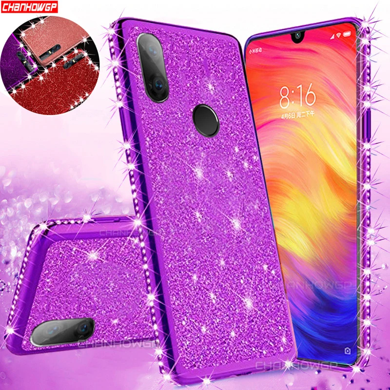 Алмазный Блестящий Мягкий чехол для Xiaomi Redmi Note 8T 8 7 Pro 8A 7A K30 K20 Mi 10 9T CC9 CC9E блестящий