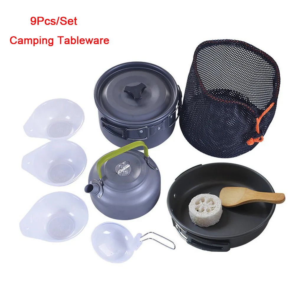 Hot 9PCS/Set Outdoor Camping Tableware Hiking Multi-tool Pot Pan Kettle Cooking Set For Picnic BBQ Cutlery UtensilsTool
Hot 9PCS/Set Outdoor Camping Tableware Hiking Multi-tool Pot Pan Kettle Cooking Set For Picnic BBQ Cutlery UtensilsTool