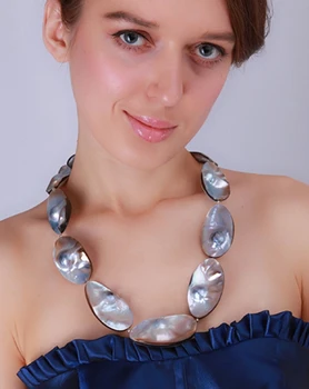 Exotic Baroque NATURAL GRAY SOUTH SEA MABE PEARL NECKLACE 
Exotic Baroque NATURAL GRAY SOUTH SEA MABE PEARL NECKLACE