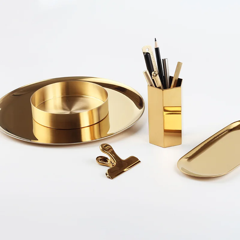 Northern Europe INS Gold-Tone Storage Tray Stainless Steel Fruit Tray Metal round Tea Tray Decoration
Northern Europe INS Gold-Tone Storage Tray Stainless Steel Fruit Tray Metal round Tea Tray Decoration