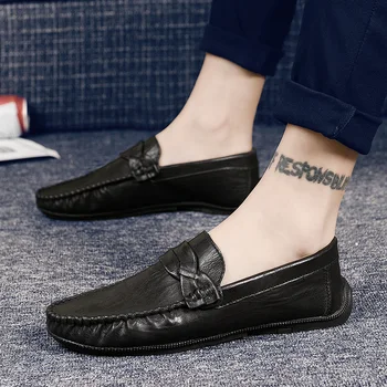Fashion Men Loafers slip on Handmade Casual Shoes Men outdoor Wear-resistant Soft breathable Moccasins Men Leather Flat Shoes
Fashion Men Loafers slip on Handmade Casual Shoes Men outdoor Wear-resistant Soft breathable Moccasins Men Leather Flat Shoes