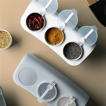 3 Grid Creative Spice Jar Set With Spoons Salt and Pepper Spice Rack Seasoning Container Box Cooking Tools Kitchen Accessories
3 Grid Creative Spice Jar Set With Spoons Salt and Pepper Spice Rack Seasoning Container Box Cooking Tools Kitchen Accessories