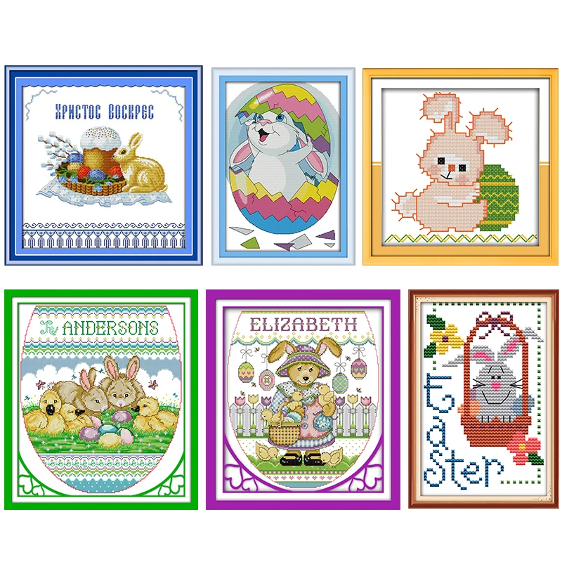 Joy Sunday Stamped Cross Stitch Kits Easter Egg Hunt Rabbit Patterns Printed 11CT 14CT Print Counted Embroidery Needlework Sets
Joy Sunday Stamped Cross Stitch Kits Easter Egg Hunt Rabbit Patterns Printed 11CT 14CT Print Counted Embroidery Needlework Sets