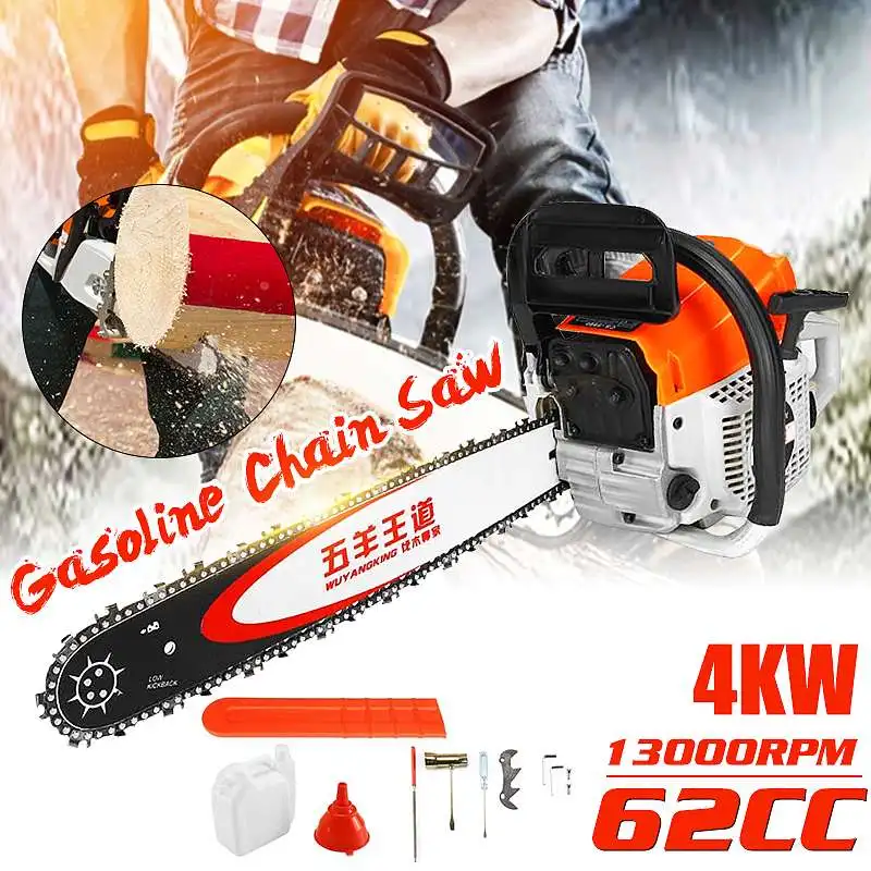 Professional 4000W 20 Inch Chainsaw Gas Gasoline Powered Chainsaw Wood Cutting Grindling Machine 62cc Engine Cycle Chain Saw
Professional 4000W 20 Inch Chainsaw Gas Gasoline Powered Chainsaw Wood Cutting Grindling Machine 62cc Engine Cycle Chain Saw