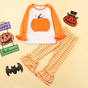 Girls Clothing Sets Toddler Baby Girls Halloween Pumpkin Long Sleeve Tops+Striped Bell-bottoms Pants children baby girls suits
Girls Clothing Sets Toddler Baby Girls Halloween Pumpkin Long Sleeve Tops+Striped Bell-bottoms Pants children baby girls suits
