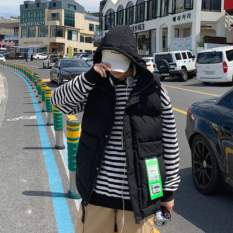 2019 Autumn And Winter New Style Hong Kong Style INS Versatile Teenager Hooded Large Size Zipper Cotton Vest Men's 
2019 Autumn And Winter New Style Hong Kong Style INS Versatile Teenager Hooded Large Size Zipper Cotton Vest Men's