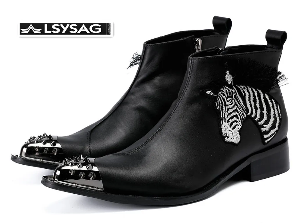 Fashion Rivets Genuine Leather Men Boots Winter Zipper Ankle Boots Black Men Motorcycle Boots Party Dress Shoes
Fashion Rivets Genuine Leather Men Boots Winter Zipper Ankle Boots Black Men Motorcycle Boots Party Dress Shoes