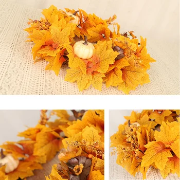 45cm White Pumpkin Wreath Autumn Maple Leaf Garland Artificial Wreath Halloween/Thanksgiving Day/ Autumns Harvest Day Decor
45cm White Pumpkin Wreath Autumn Maple Leaf Garland Artificial Wreath Halloween/Thanksgiving Day/ Autumns Harvest Day Decor
