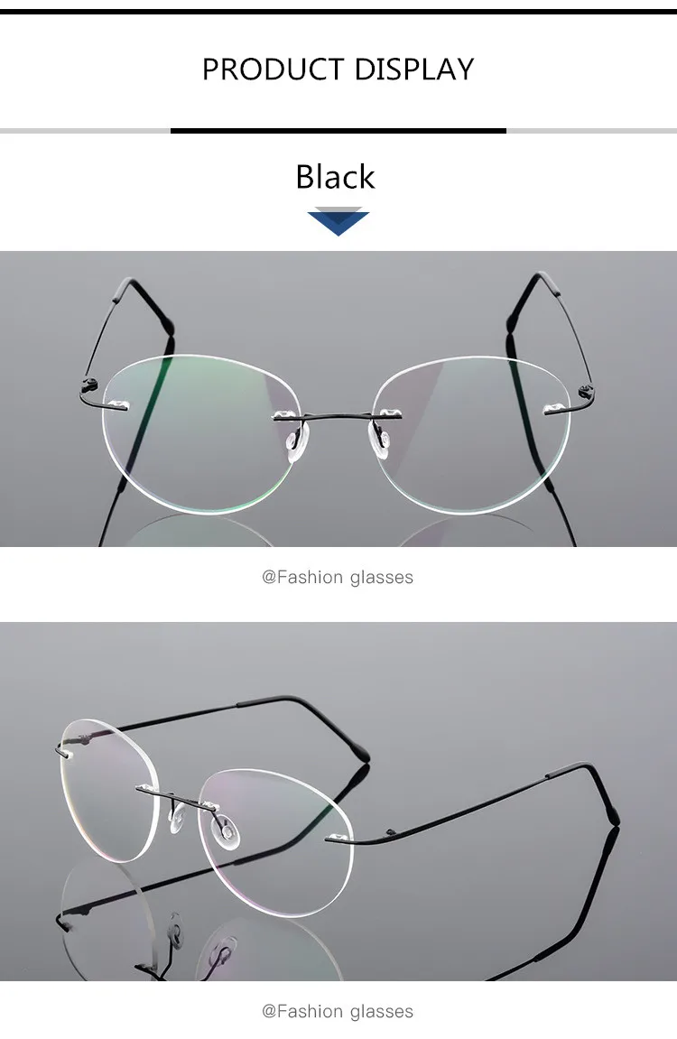 Titanium Alloy Framless owalne okulary dla osób z krótkowzrocznością wykończone kobiety mężczyźni ultralekki okulary korekcyjne bez oprawek 0 -0.5 -0.75 To -6.0 13 Hdedf89d3fbaf45b7a8ffa1a7fcecc402v