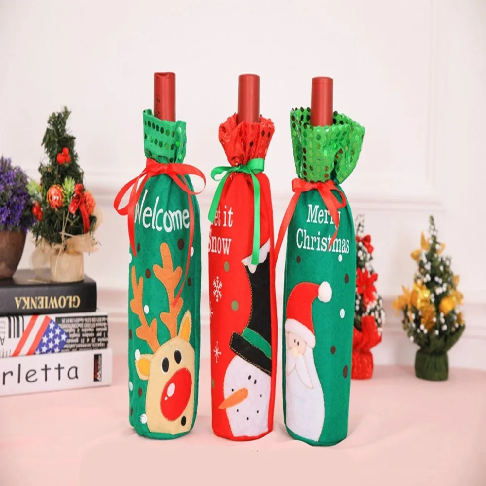 Santa Claus Gift Bags Christmas Wine Bottle Cover Xmas Dinner Party Table Decorations Christmas Santa Claus, Elk, Snowman gift
Santa Claus Gift Bags Christmas Wine Bottle Cover Xmas Dinner Party Table Decorations Christmas Santa Claus, Elk, Snowman gift