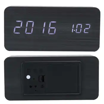 metal LED Wooden Alarm Clock Electronic Voice Control Temperature Date Table Digital Clocks Rectangular Black Wood White Lamp
metal LED Wooden Alarm Clock Electronic Voice Control Temperature Date Table Digital Clocks Rectangular Black Wood White Lamp