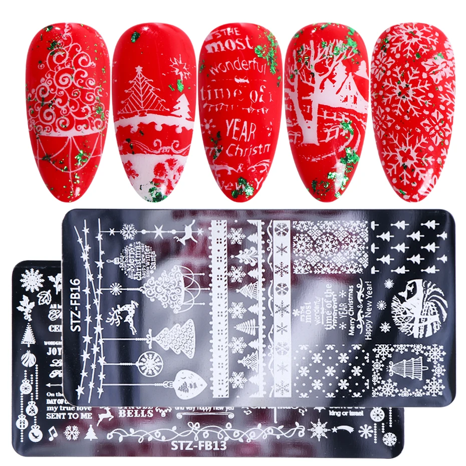 1pcs Christmas Nail Stamping Plates New Year Snowflakes Deer Image Stamp Templates DIY Stencil Accessories Tool LASTZFB01-19-2 | Красота и