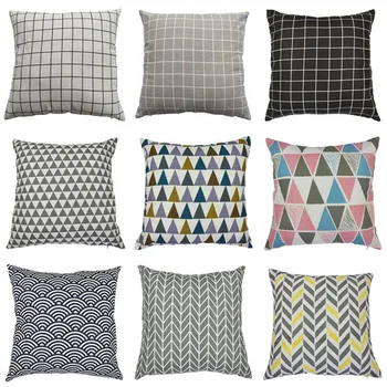 Cotton Linen Hug Cushion Cover Geometric Square Soft Pillowcase Decoration Black And White Triangle Striped Waist Cushions
Cotton Linen Hug Cushion Cover Geometric Square Soft Pillowcase Decoration Black And White Triangle Striped Waist Cushions