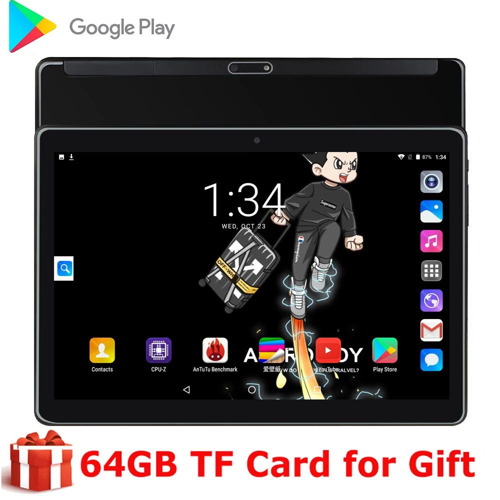 Планшетный ПК 10 дюймов Android 2020 9 0 МП 1280x800 IPS 1 дюйма 3G две SIM-карты телефонные звонки