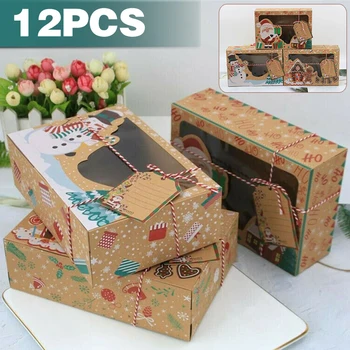 12pcs/set Christmas Candy Cookie Boxes Bakery Gift Boxes Cupcake Muffin Cake Box Party Favors Boxes for Cookies Treats 
12pcs/set Christmas Candy Cookie Boxes Bakery Gift Boxes Cupcake Muffin Cake Box Party Favors Boxes for Cookies Treats