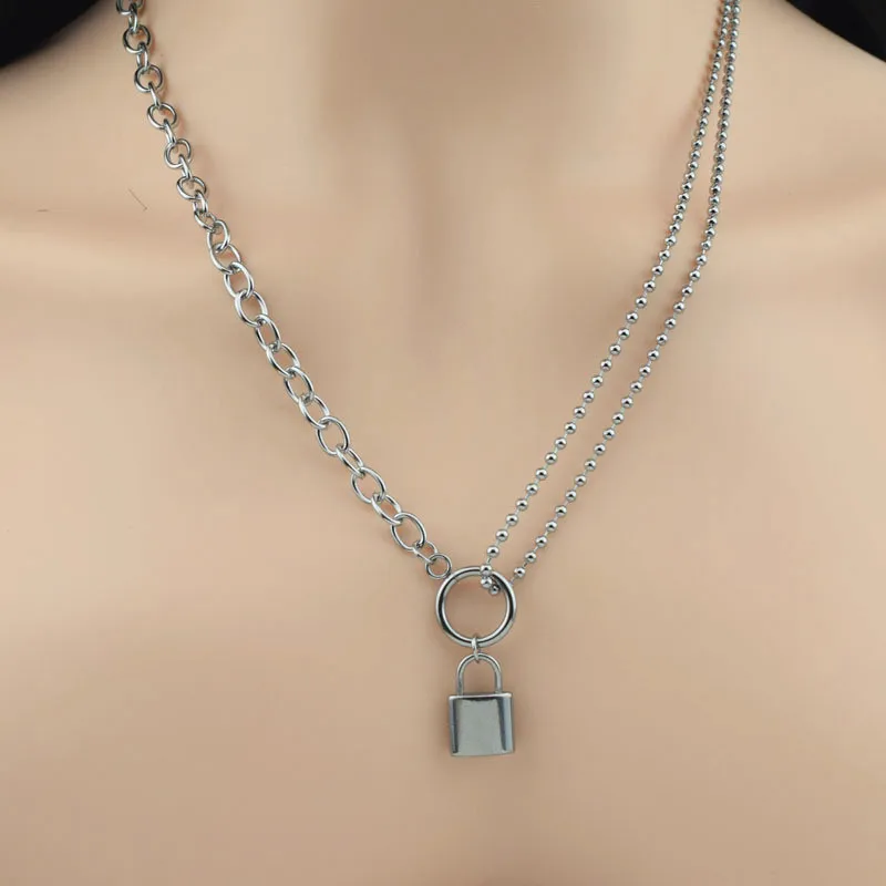 New Men Jewelry silver color Lock pendant necklace Brand Stainless Steel bead asymmetric Cable Chain necklace
New Men Jewelry silver color Lock pendant necklace Brand Stainless Steel bead asymmetric Cable Chain necklace