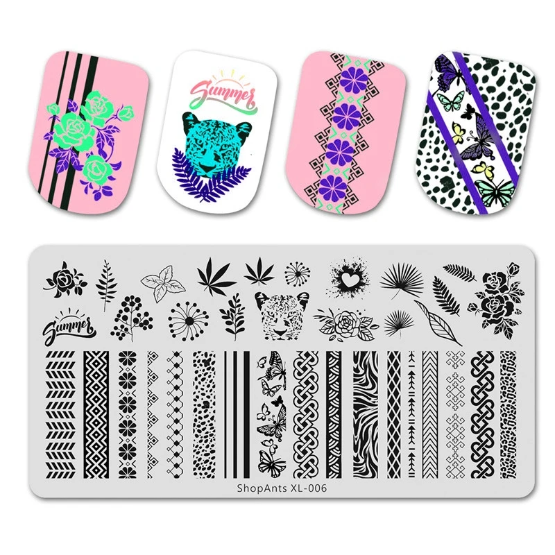 ShopAnts Nail Stamping Plates Cheetah Striped Rose Leaves Nature Image Nails Accessories Stencil Mold Nail Art Template 
ShopAnts Nail Stamping Plates Cheetah Striped Rose Leaves Nature Image Nails Accessories Stencil Mold Nail Art Template