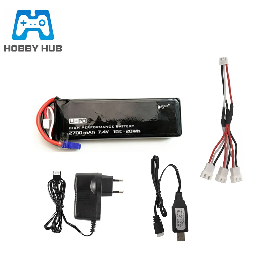 Оригинальный lipo Аккумулятор 7 4 В 2700 мАч 10C для Hubson H501W H501S H501C RC Quadcopter запасные части