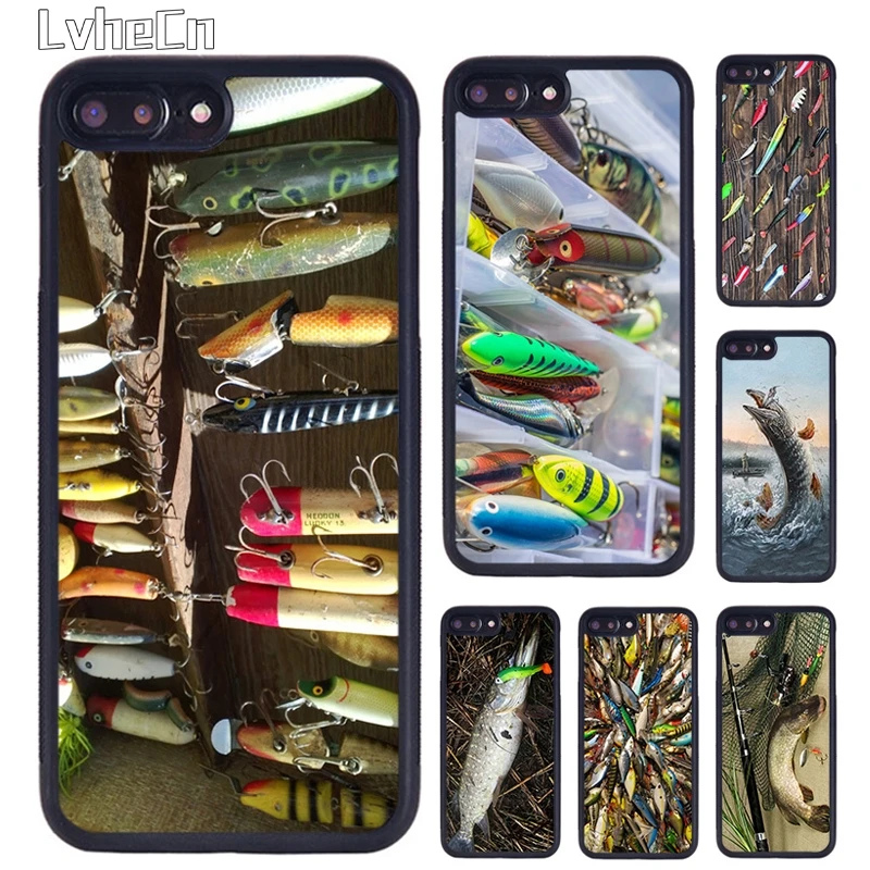 LvheCn Pike Fishing Bait Spinner Phone Case For iPhone 5 SE 6s 7 8 Plus 11 12 Pro X XR XS Max Samsung galaxy S8 S9 S10 Cover | Мобильные