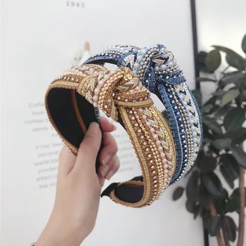 DUOJIAOYAN Vintage Ethnic style woven pearl headband Retro Shiny hair hoop For women girls Rhinestone knotted hair decoration
DUOJIAOYAN Vintage Ethnic style woven pearl headband Retro Shiny hair hoop For women girls Rhinestone knotted hair decoration