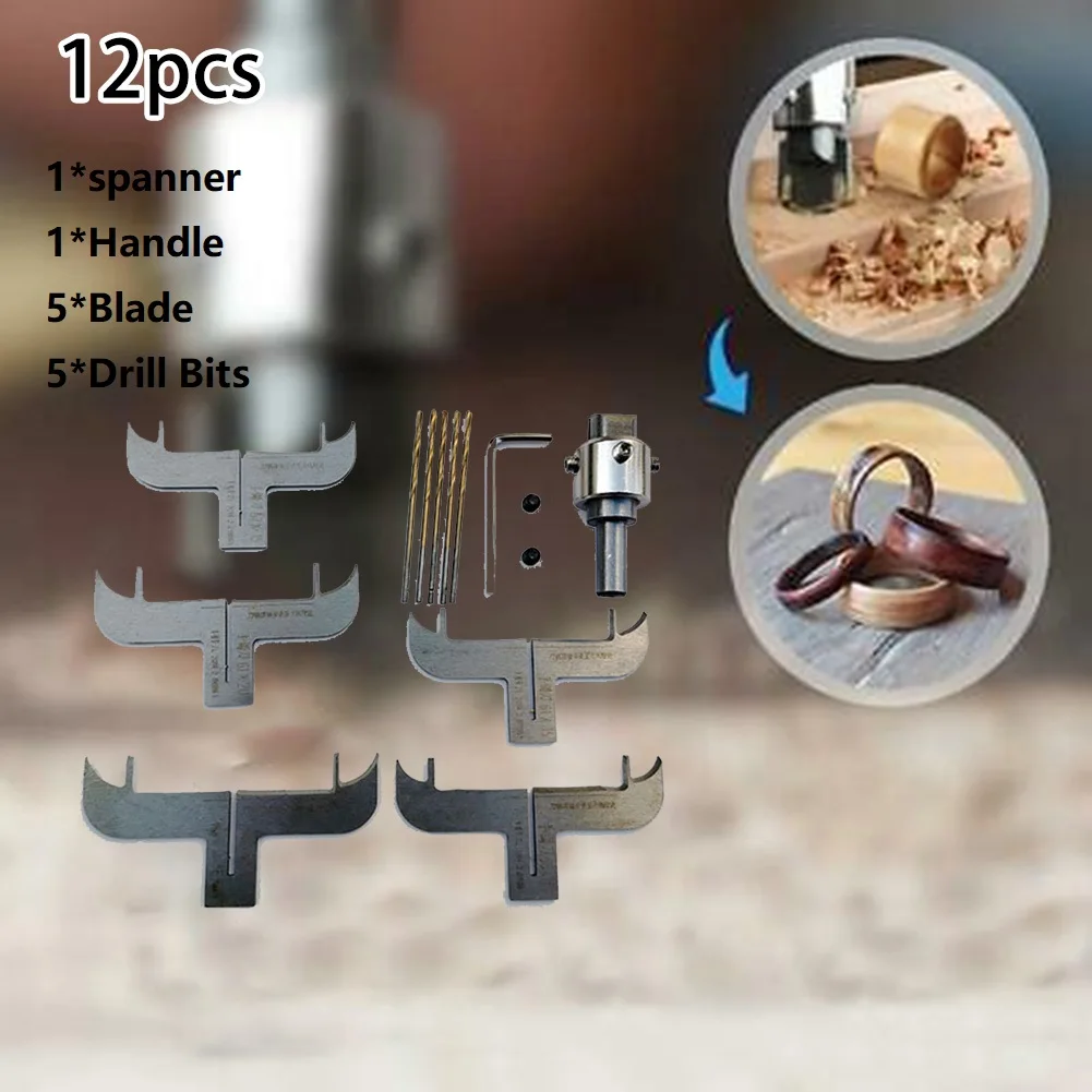 12pcs(1pc Spanner,1 Pc Handle,5 Pcs Blade,5 Pcs Drill Bits)Wood Cutter Bracelet Milling Cutter Router Bit Woodworking Beads Dri
12pcs(1pc Spanner,1 Pc Handle,5 Pcs Blade,5 Pcs Drill Bits)Wood Cutter Bracelet Milling Cutter Router Bit Woodworking Beads Dri