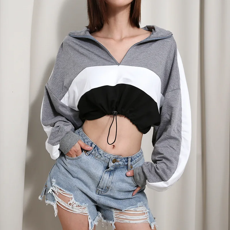 Woman Clothes 2019 New Summer Harajuku T-Shirts V Neck Long Sleeve Crop Tops Splicing T-Shirt Loose Leisure Elastic Teeshirt
Woman Clothes 2019 New Summer Harajuku T-Shirts V Neck Long Sleeve Crop Tops Splicing T-Shirt Loose Leisure Elastic Teeshirt
