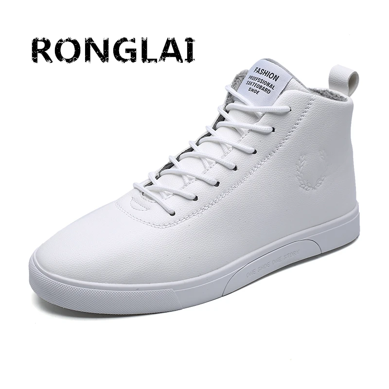 Winter new solid color casual men shoes high-top fashion PU comfortable warm leather shoes men tide shoes lightweight RONGLAI
Winter new solid color casual men shoes high-top fashion PU comfortable warm leather shoes men tide shoes lightweight RONGLAI