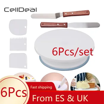 CellDeal 6PCs/Set Food Grade Silicone Plastic Turntable Rotating Cake Stand Dough Knife Smoother Spatula Rotary Table Baking
CellDeal 6PCs/Set Food Grade Silicone Plastic Turntable Rotating Cake Stand Dough Knife Smoother Spatula Rotary Table Baking