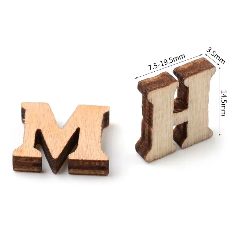 

100pcs Unfinished Wooden Capital Letters Alphabet DIY Wood Cutout Discs for Patchwork Scrapbooking Art Crafts