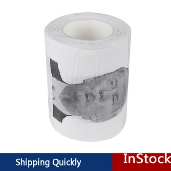 

Hot Sale 7Rolls Funny Practical Toilet Paper President Donald Trump Toilet Paper Bathroom Prank Joke Fun Paper Tissue Roll Gag