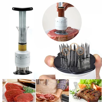 Meat Tenderizer Needle Marinade Flavor Syringe Meat Injector Needle Multi-Function 9.6*6.7*22.5cm Stainless Steel Sauces Steaks
Meat Tenderizer Needle Marinade Flavor Syringe Meat Injector Needle Multi-Function 9.6*6.7*22.5cm Stainless Steel Sauces Steaks