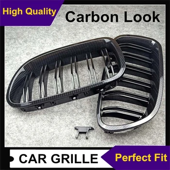 A Pair Front Carbon Look black 2 Lines Double slat Kidney Grille Grill For Bmw 5 Series F10 F11 F18 2010-2016 Car Mesh Grille
A Pair Front Carbon Look black 2 Lines Double slat Kidney Grille Grill For Bmw 5 Series F10 F11 F18 2010-2016 Car Mesh Grille