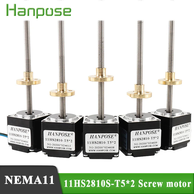 5pcs NEMA11 Screw motor 11HS2810-T5*2 200/250 /300mm Screw Rod Linear Stepxping 28 Motor with Trapezoidal Lead for CNC Router
5pcs NEMA11 Screw motor 11HS2810-T5*2 200/250 /300mm Screw Rod Linear Stepxping 28 Motor with Trapezoidal Lead for CNC Router