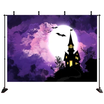 Halloween Backdrop mysterious Purple sky full moon castle bat Photography Photo Background Studio Prop
Halloween Backdrop mysterious Purple sky full moon castle bat Photography Photo Background Studio Prop
