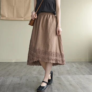 Summer Skirt Retro Women Elastic Waist Loose Skirt 2020 New Casual Hollow out Mori girl All-match Skirt
Summer Skirt Retro Women Elastic Waist Loose Skirt 2020 New Casual Hollow out Mori girl All-match Skirt