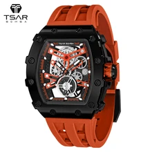 TSAR BOMBA Stylish Watches for Men Mechanical 50M Waterproof Hollow Tonneau Design Sapphire Class Wristwatch Relogio Masculino
TSAR BOMBA Stylish Watches for Men Mechanical 50M Waterproof Hollow Tonneau Design Sapphire Class Wristwatch Relogio Masculino