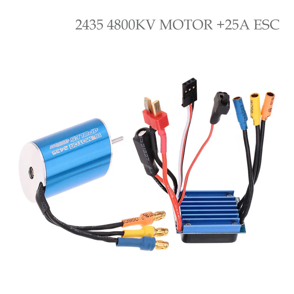 Classic 2435 4800KV Sensorless Brushless Motor & 25A Brushless ESC for 1/16 RC Car Off-road Buggy Monster Truck Part Accessories
Classic 2435 4800KV Sensorless Brushless Motor & 25A Brushless ESC for 1/16 RC Car Off-road Buggy Monster Truck Part Accessories