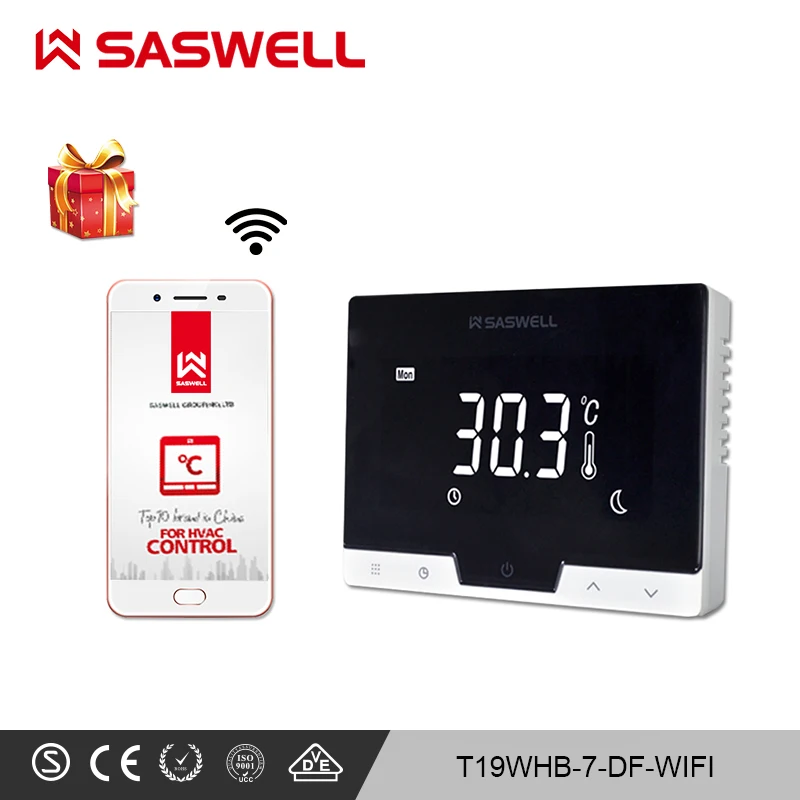 SASWELL WiFi smart thermostat Controller for room Gas Boiler thermostat weekly programmable work with SCU210DE/209DE
SASWELL WiFi smart thermostat Controller for room Gas Boiler thermostat weekly programmable work with SCU210DE/209DE