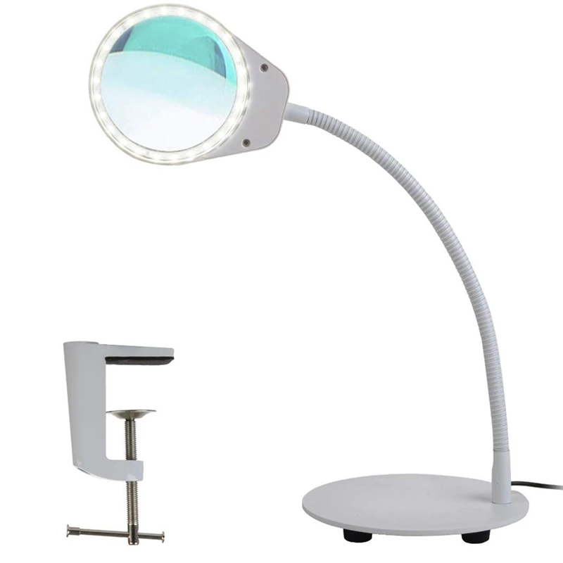 ABUI-Dimmable Magnifying Glass Desk Lamp-Hands Free,Daylight Lighted Magnifier With Stand & Clamp-Adjustable Gooseneck Led Table
ABUI-Dimmable Magnifying Glass Desk Lamp-Hands Free,Daylight Lighted Magnifier With Stand & Clamp-Adjustable Gooseneck Led Table