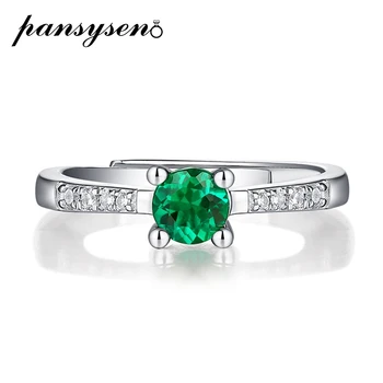 PANSYSEN Solid 925 Sterling Silver 5MM Round Cut Emerald Lab Moissanite Birthstone Resizable Rings for Women Party Fine Jewelry 
PANSYSEN Solid 925 Sterling Silver 5MM Round Cut Emerald Lab Moissanite Birthstone Resizable Rings for Women Party Fine Jewelry