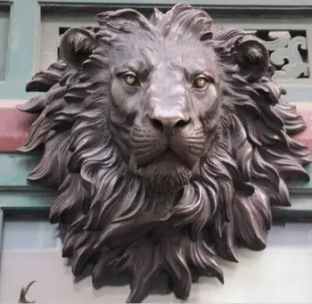 The huge Lion head flat bronze sculpture statue The art hanging wall H"18.1
The huge Lion head flat bronze sculpture statue The art hanging wall H"18.1