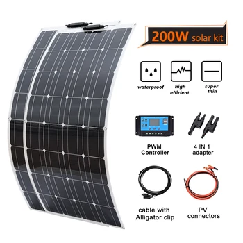 200W Solar panel system kit 12V 24v flexible charging car battery waterproof outdoor motorhomes complete set for RV boating camp
200W Solar panel system kit 12V 24v flexible charging car battery waterproof outdoor motorhomes complete set for RV boating camp