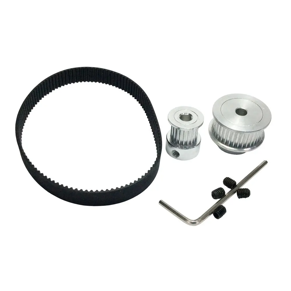 

HTD 2GT Timing Belt Pulley Kits GT2 Timing Belt Closed-loop 200mm Pulley 20 Teeth and 30 Teeth for 3D Printer Accessories