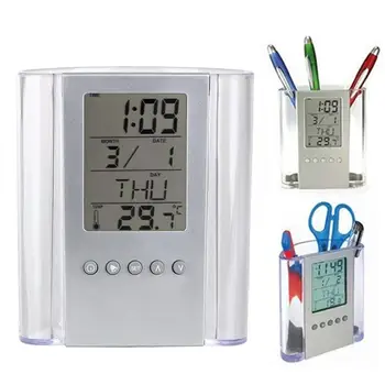 Desktop Mesh Pen Holder LED Color Light Multifunction Organizer Pencil Vase Electrical Pen Holder Transparent Clock Alarm Gift
Desktop Mesh Pen Holder LED Color Light Multifunction Organizer Pencil Vase Electrical Pen Holder Transparent Clock Alarm Gift