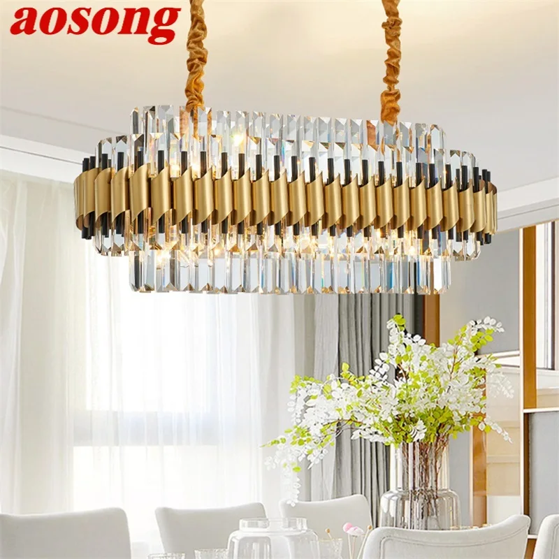 

AOSONG Luxury Chandelier Crystal Modern LED Lighting Creative Decorative Fixtures For Living Room Dining Room Villa Duplex