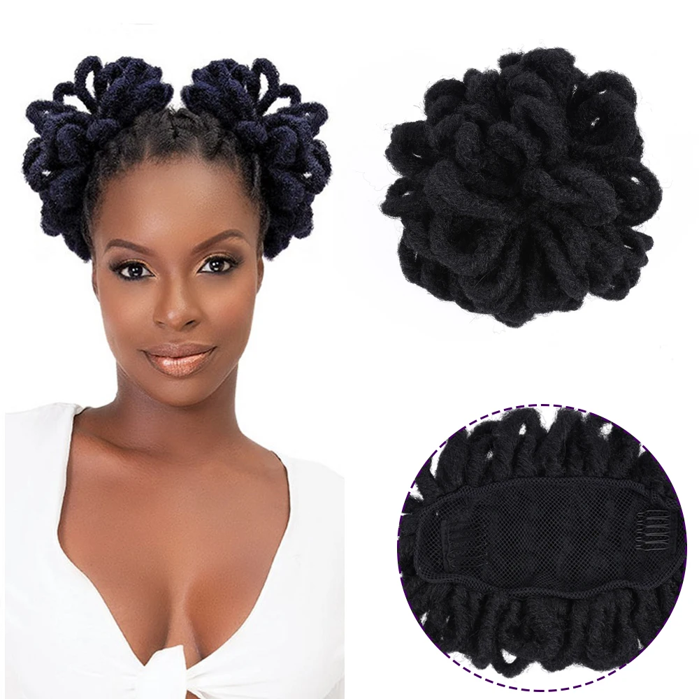 Afro Puff Dreadlocks Chignon Wig Drawstring Ponytail Short Afro Pony Tail Clip In on African Synthetic Hair Bun HairPieces
Afro Puff Dreadlocks Chignon Wig Drawstring Ponytail Short Afro Pony Tail Clip In on African Synthetic Hair Bun HairPieces